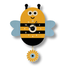 Load image into Gallery viewer, Bee Pendulum Clock - Wood
