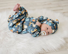 Load image into Gallery viewer, Infant Boys Truck Baby Gown and Hat Set
