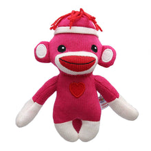 Load image into Gallery viewer, 6&quot; Sock Monkey w/ Red Embroidered Heart/Black

