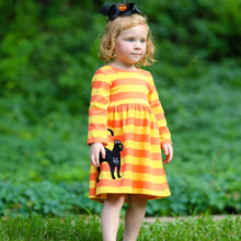 Load image into Gallery viewer, AnnLoren Black Cat Girls Halloween Dress
