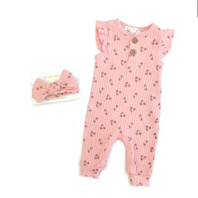 Load image into Gallery viewer, Willow + Whimsy 2 Piece Sleeveless Coverall Set:Pink
