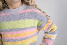 Load image into Gallery viewer, Oopsie Daisy Stripe Fuzzy Crew Neck Sweater
