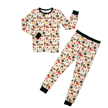 Load image into Gallery viewer, Holiday Vintage Christmas Bamboo Kids Pajamas
