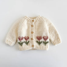 Load image into Gallery viewer, Tulip Flower Cardigan Baby Kid Fall Spring Sweater Apparel: XS; 6-12M

