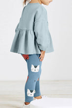 Load image into Gallery viewer, Kitty Face Top and Leggings Set (Kids): BLUE / 2Y
