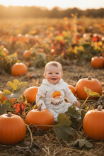 Load image into Gallery viewer, Sock Monkey Cutest Little Pumpkin Hooded Onesie
