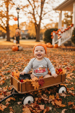 Load image into Gallery viewer, Sock Monkey Kids Halloween Truck Onesie
