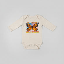 Load image into Gallery viewer, Sock Monkey Kids M is for Monarch Onesie
