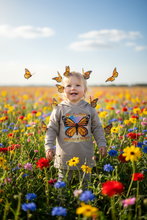 Load image into Gallery viewer, Sock Monkey Kids Toddler Hoodie Monarch
