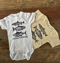 Load image into Gallery viewer, Sock Monkey Going Fishing Bodysuit
