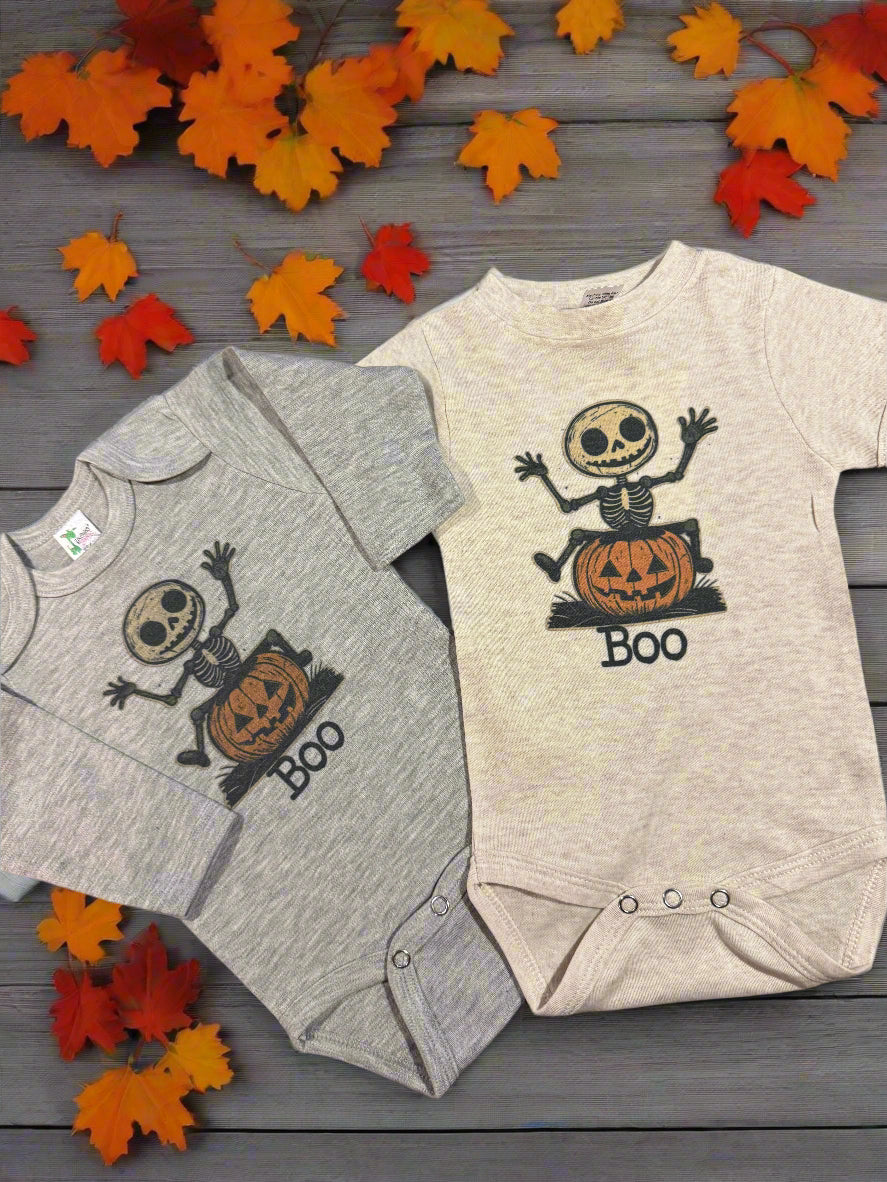Halloween Skeleton Boo Onesie