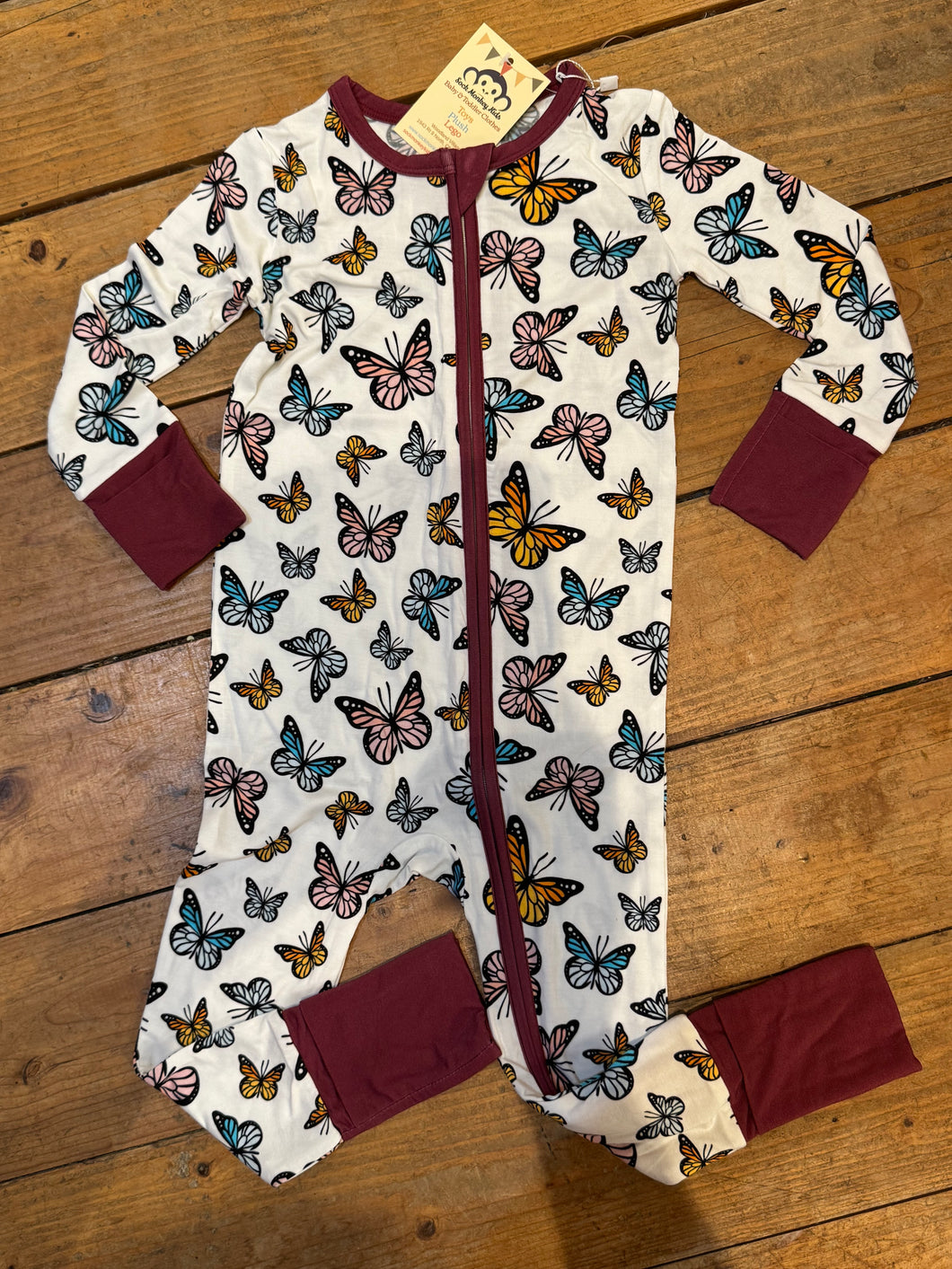 Sock Monkey Bamboo Zippy Butterflies