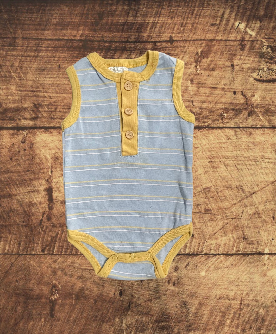 Rose Textiles Jersey Blue Stripe Onesie