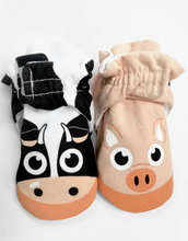 Load image into Gallery viewer, Pals Baby Booties Pig &amp; Cow
