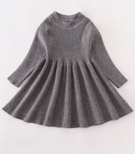 Load image into Gallery viewer, Sock Monkey Sweater Dress Grey
