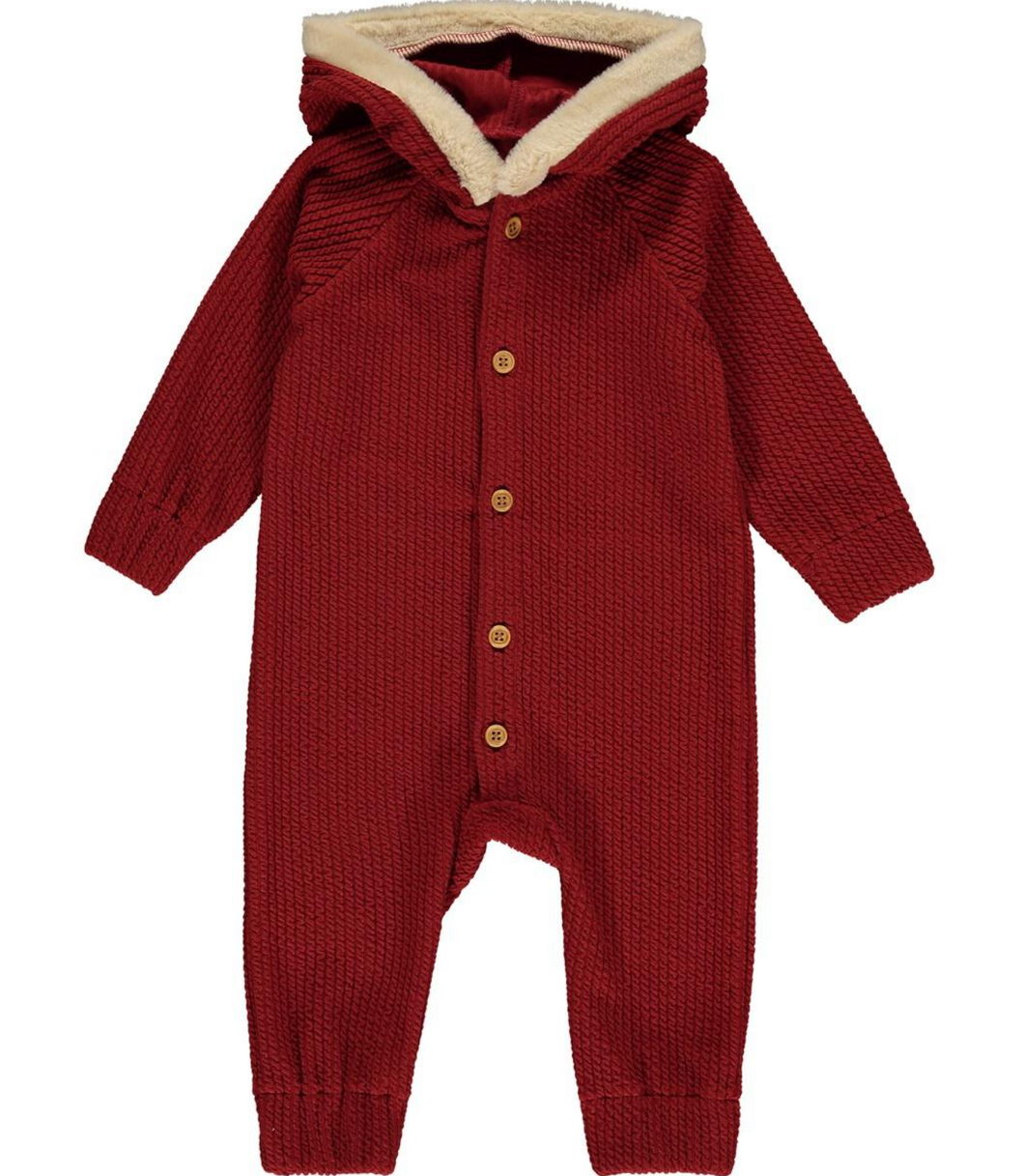 Bailey Hooded Romper Red