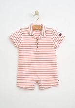 Load image into Gallery viewer, Batela Striped Romper with Collar
