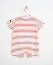 Load image into Gallery viewer, Batela Striped Romper with Collar
