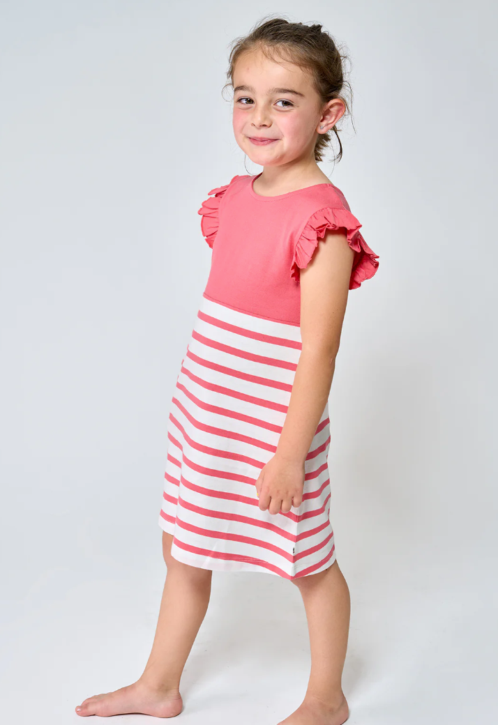 Batela Ruffled Sleeve Sailor Dress