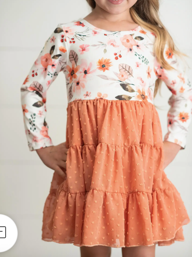 Autumn Print Long Sleeve Dress
