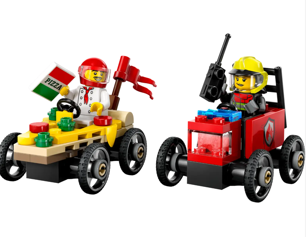 Pizza vs. Fire Truck Race Car Pack