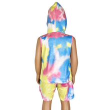 Load image into Gallery viewer, AnnLoren Tie Dye Hoodie Top &amp; Shorts
