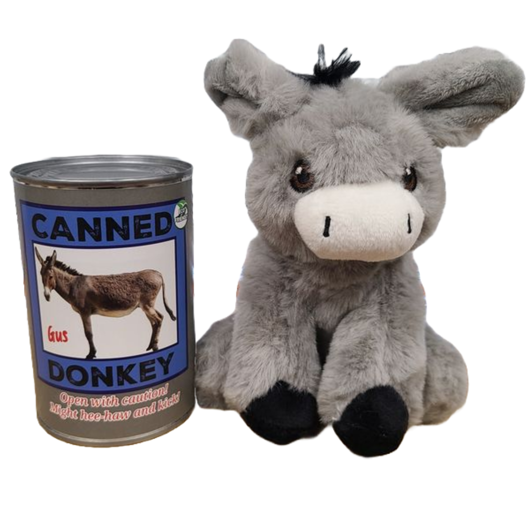 Canned Donkey | Stuffed Animal Zoo Plush w/Jokes