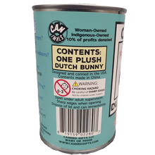 Load image into Gallery viewer, Canned Dutch Bunny| Farm Animal Plush w/Jokes | Unique Gift: Pop Top Lid
