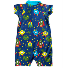 Load image into Gallery viewer, Spaceship Collar Baby Boys Romper
