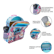 Load image into Gallery viewer, Lilo &amp; Stitch With Angel 5-Piece 16” Backpack And Lunch Set For School &amp; Travel

