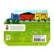 Load image into Gallery viewer, How Freight Trains Work Vehicle Shaped Board Book
