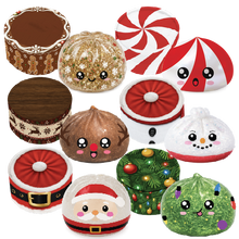 Load image into Gallery viewer, Fun Doh Christmas Squishy Dumpling Toy 12pc Holiday Display: Wholesale Price
