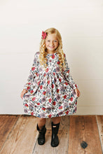 Load image into Gallery viewer, Claire Rust Floral Print Twirl Dress
