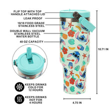Load image into Gallery viewer, Tropical Stitch Print 40 Oz Stainless Steel Water Bottle
