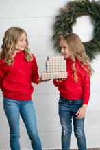 Load image into Gallery viewer, Red Pom Pom Crew Neck Sweater
