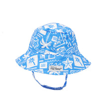 Load image into Gallery viewer, Flap Happy Kids Summer UPF 50+ Bucket Hat: Seaside Palms

