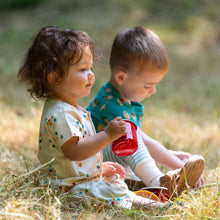 Load image into Gallery viewer, LGR Rainbow Balloons Organic Summer Romper
