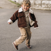 Load image into Gallery viewer, Sherpa Collar Coffee Brown Corduroy Jacket
