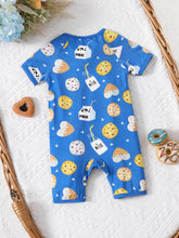Load image into Gallery viewer, Bamboo Milk &amp; Cookies Baby Zip Romper
