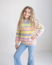 Load image into Gallery viewer, Oopsie Daisy Stripe Fuzzy Crew Neck Sweater
