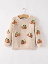 Load image into Gallery viewer, Rylee Faith Pumpkin Sequin Sweater
