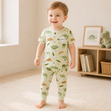 Load image into Gallery viewer, Tres Beau et Belle Bamboo Dinosaur Pajama Set
