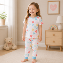Load image into Gallery viewer, Love Heart Bamboo Short Sleeve Pajama Set
