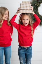 Load image into Gallery viewer, Red Pom Pom Crew Neck Sweater
