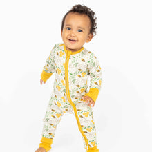 Load image into Gallery viewer, Emerson Honey Bees Bamboo Zippy Pajamas
