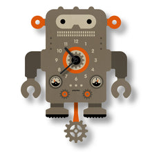 Load image into Gallery viewer, Robot  Pendulum Clock - Wood
