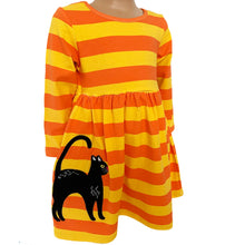 Load image into Gallery viewer, AnnLoren Black Cat Girls Halloween Dress
