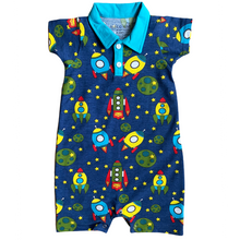 Load image into Gallery viewer, Spaceship Collar Baby Boys Romper
