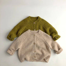 Load image into Gallery viewer, Children's Knit Cardigan: KHAKI
