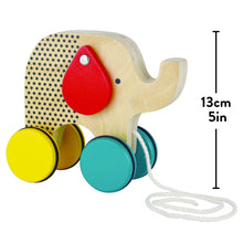 Load image into Gallery viewer, Wooden Jumbo Jumping Elephant Pull Toy
